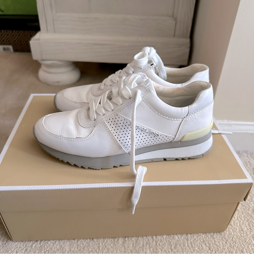 Michael Kors Allie Trainer White Sneakers - Size 5.5